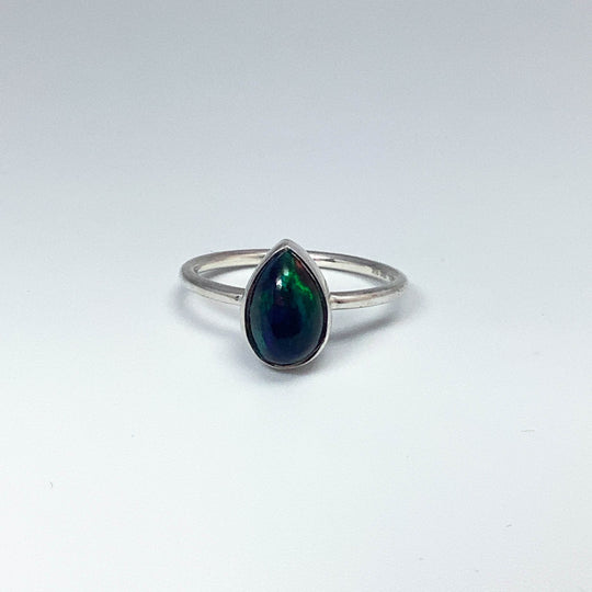 Black Ethiopian Opal Ring-Rocks and Gems Canada