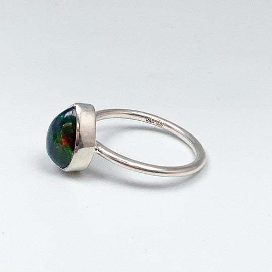 Black Ethiopian Opal Ring-Rocks and Gems Canada