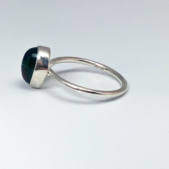 Black Ethiopian Opal Ring-Rocks and Gems Canada