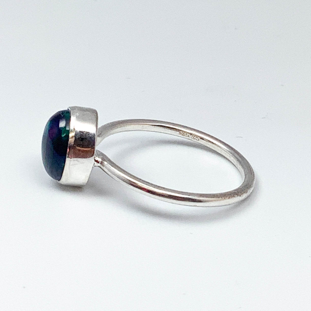 Black Ethiopian Opal Ring-Rocks and Gems Canada