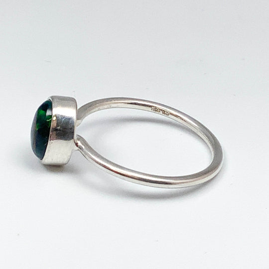Black Ethiopian Opal Ring-Rocks and Gems Canada