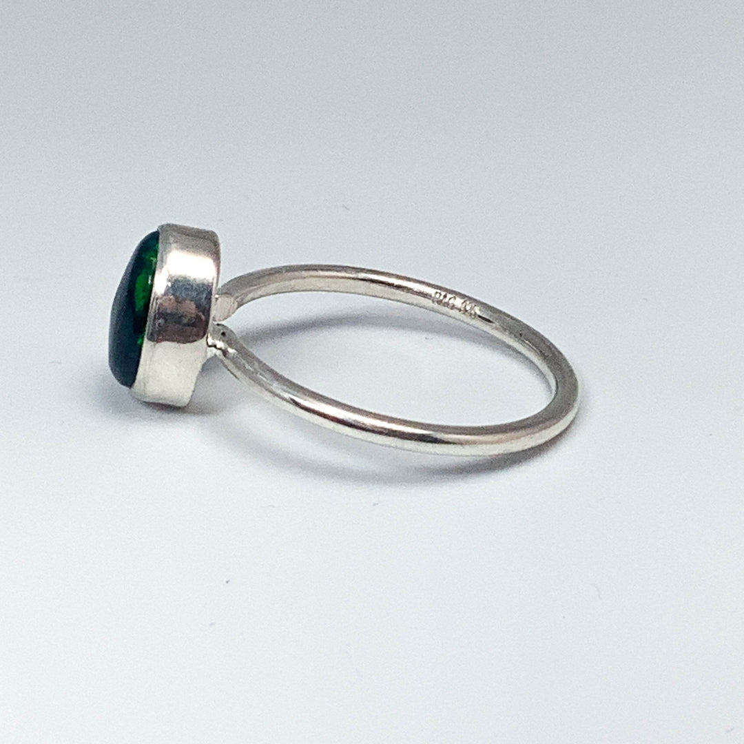 Black Ethiopian Opal Ring-Rocks and Gems Canada