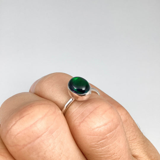 Black Ethiopian Opal Ring-Rocks and Gems Canada