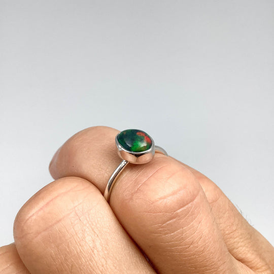 Black Ethiopian Opal Ring-Rocks and Gems Canada