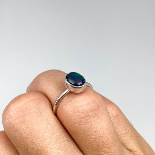 Black Ethiopian Opal Ring-Rocks and Gems Canada