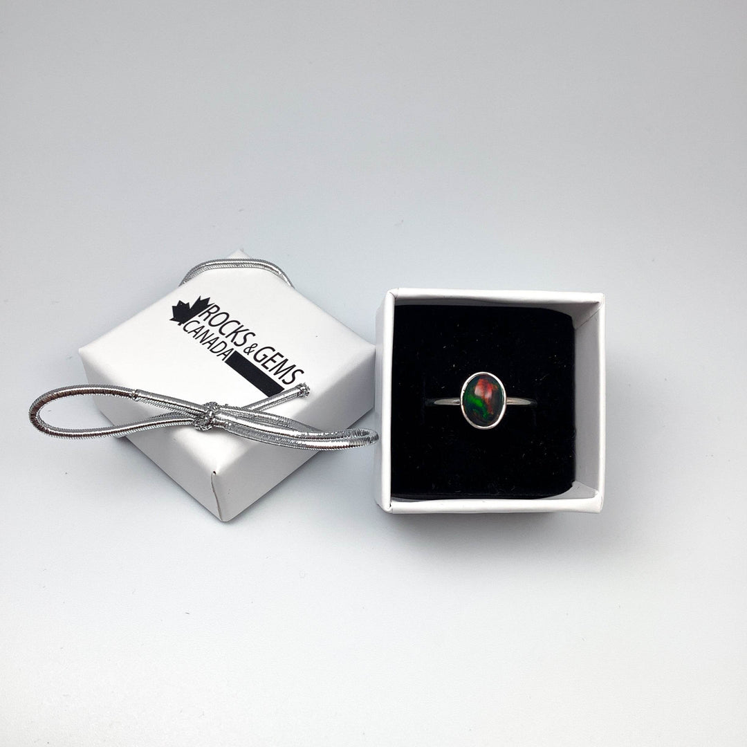 Black Ethiopian Opal Ring-Rocks and Gems Canada
