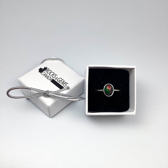 Black Ethiopian Opal Ring-Rocks and Gems Canada