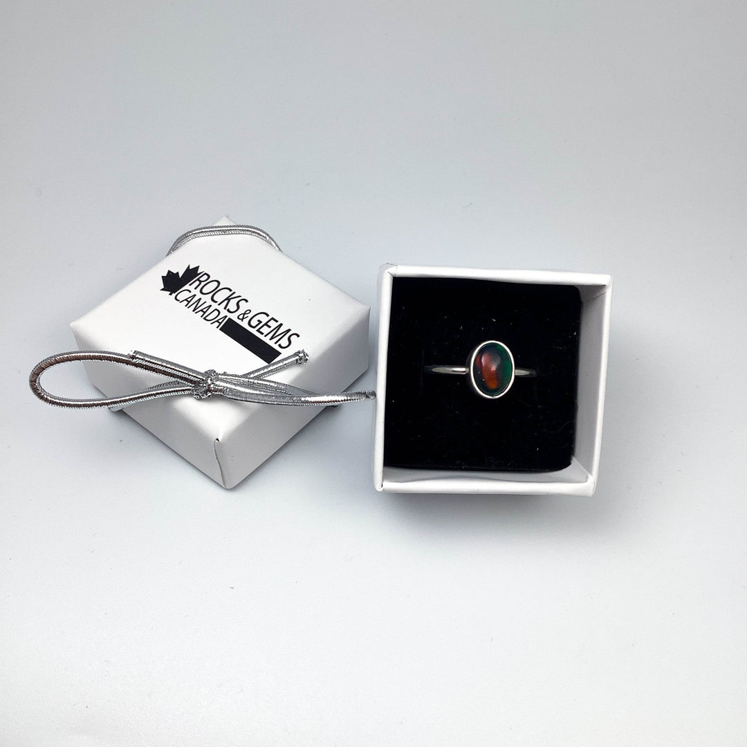 Black Ethiopian Opal Ring-Rocks and Gems Canada