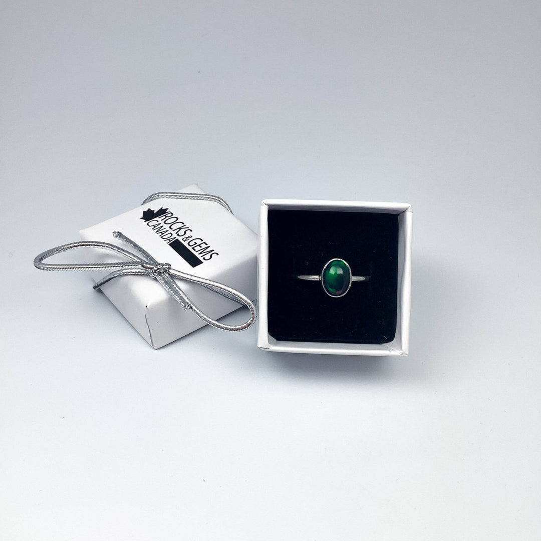 Black Ethiopian Opal Ring-Rocks and Gems Canada