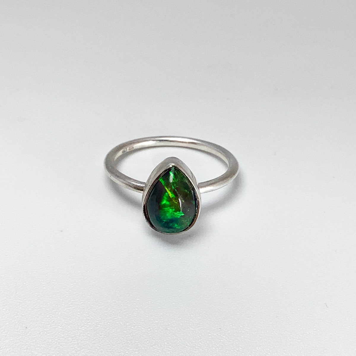 Black Ethiopian Opal Ring-Rocks and Gems Canada