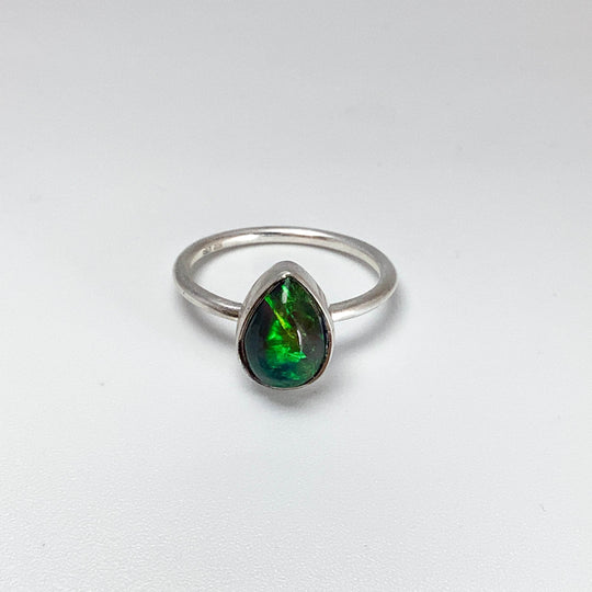 Black Ethiopian Opal Ring-Rocks and Gems Canada
