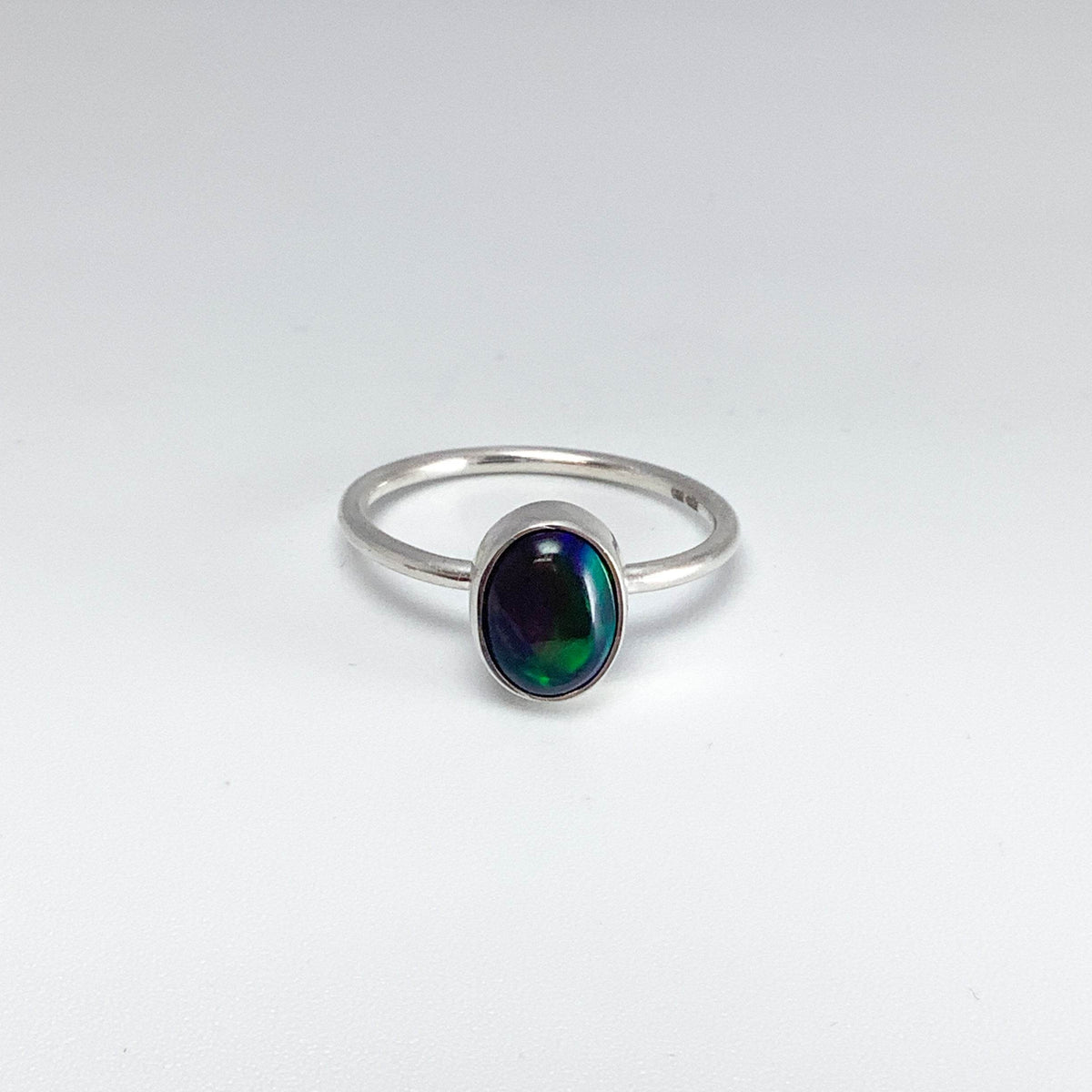 Black Ethiopian Opal Ring-Rocks and Gems Canada