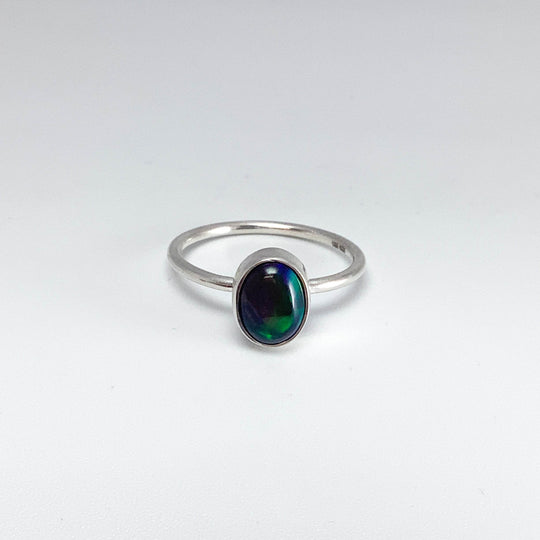 Black Ethiopian Opal Ring-Rocks and Gems Canada