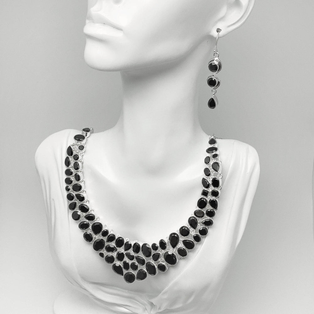 Black Onyx Earrings and Necklace Set-Rocks and Gems Canada