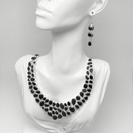 Black Onyx Earrings and Necklace Set-Rocks and Gems Canada