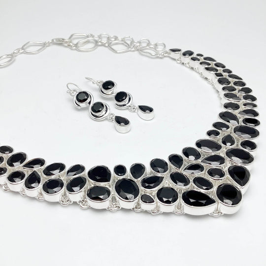 Black Onyx Earrings and Necklace Set-Rocks and Gems Canada