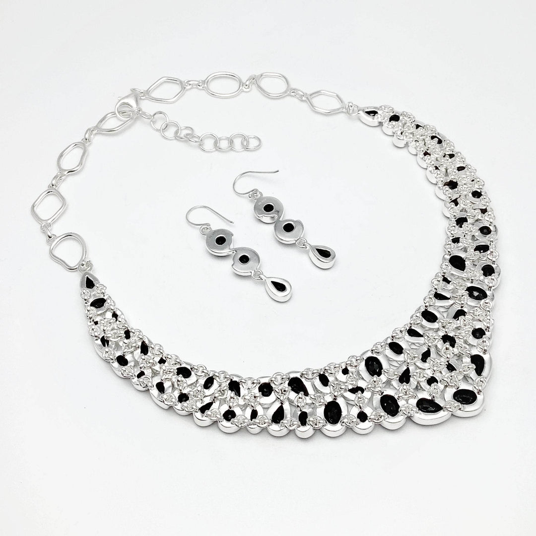 Black Onyx Earrings and Necklace Set-Rocks and Gems Canada