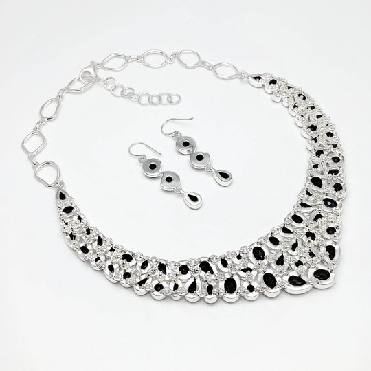 Black Onyx Earrings and Necklace Set-Rocks and Gems Canada