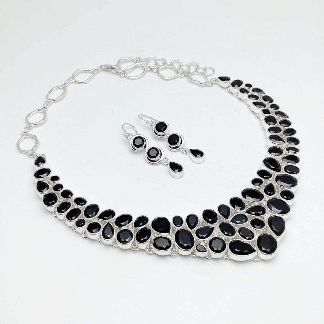 Black Onyx Earrings and Necklace Set-Rocks and Gems Canada