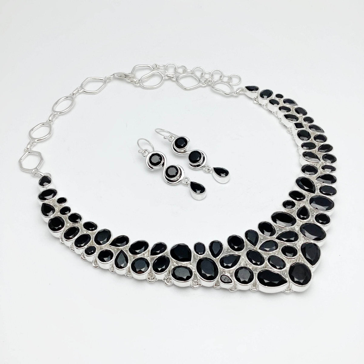 Black Onyx Earrings and Necklace Set-Rocks and Gems Canada