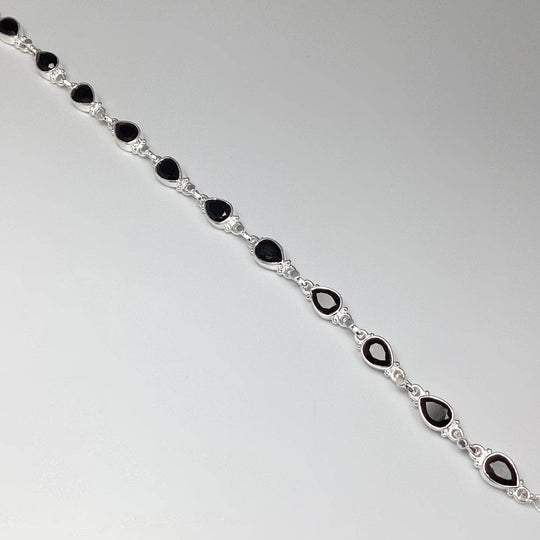 Black Onyx Sterling Silver Bracelet-Rocks and Gems Canada
