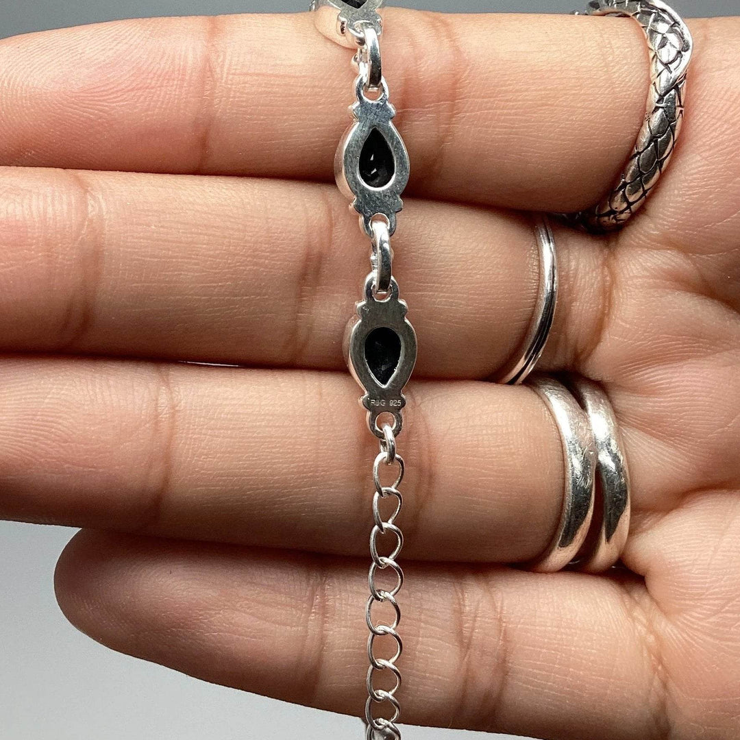 Black Onyx Sterling Silver Bracelet-Rocks and Gems Canada