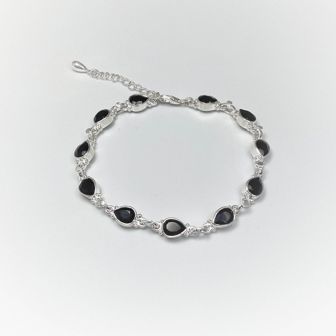 Black Onyx Sterling Silver Bracelet-Rocks and Gems Canada
