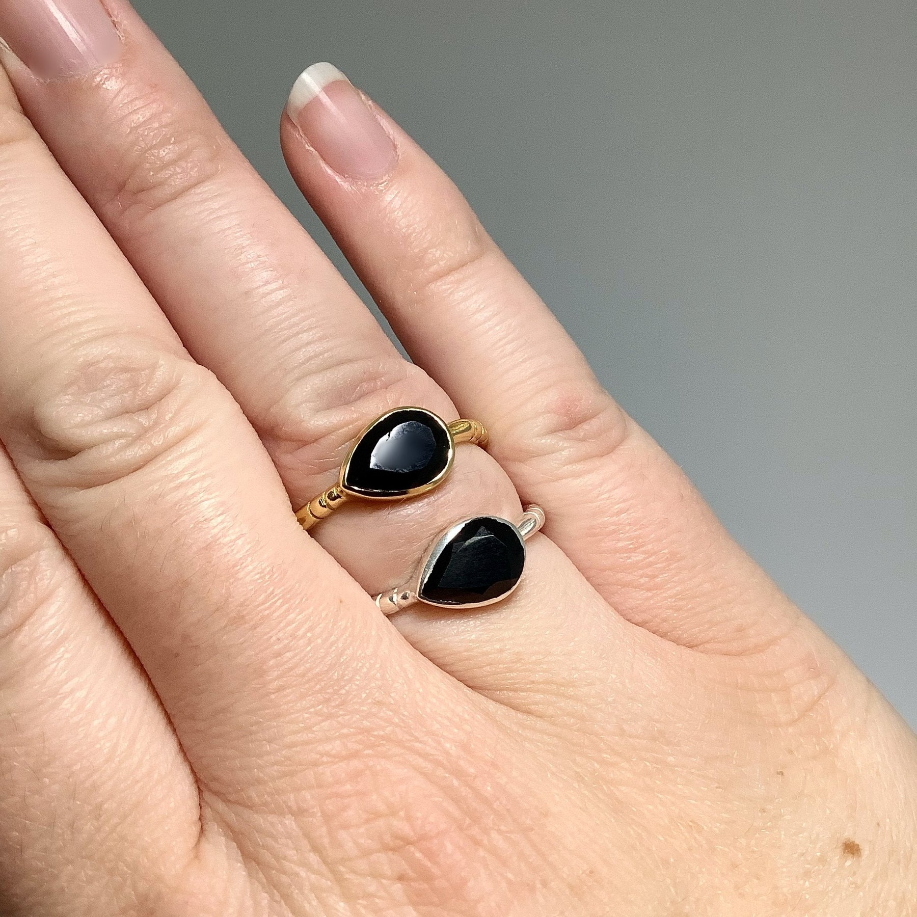 Black Onyx Ring Sterling Silver 6