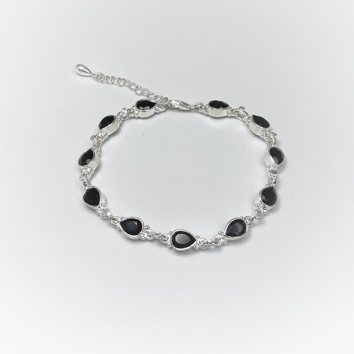 Black Onyx Sterling Silver Bracelet - Rocks and Gems Canada