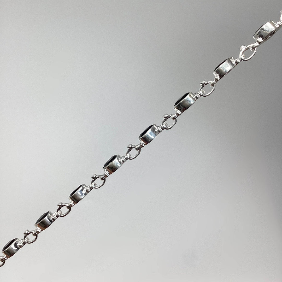 Black Onyx Sterling Silver Bracelet - Rocks and Gems Canada