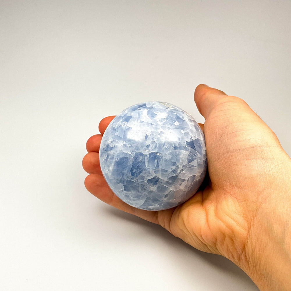 Blue Calcite Sphere-Rocks and Gems Canada