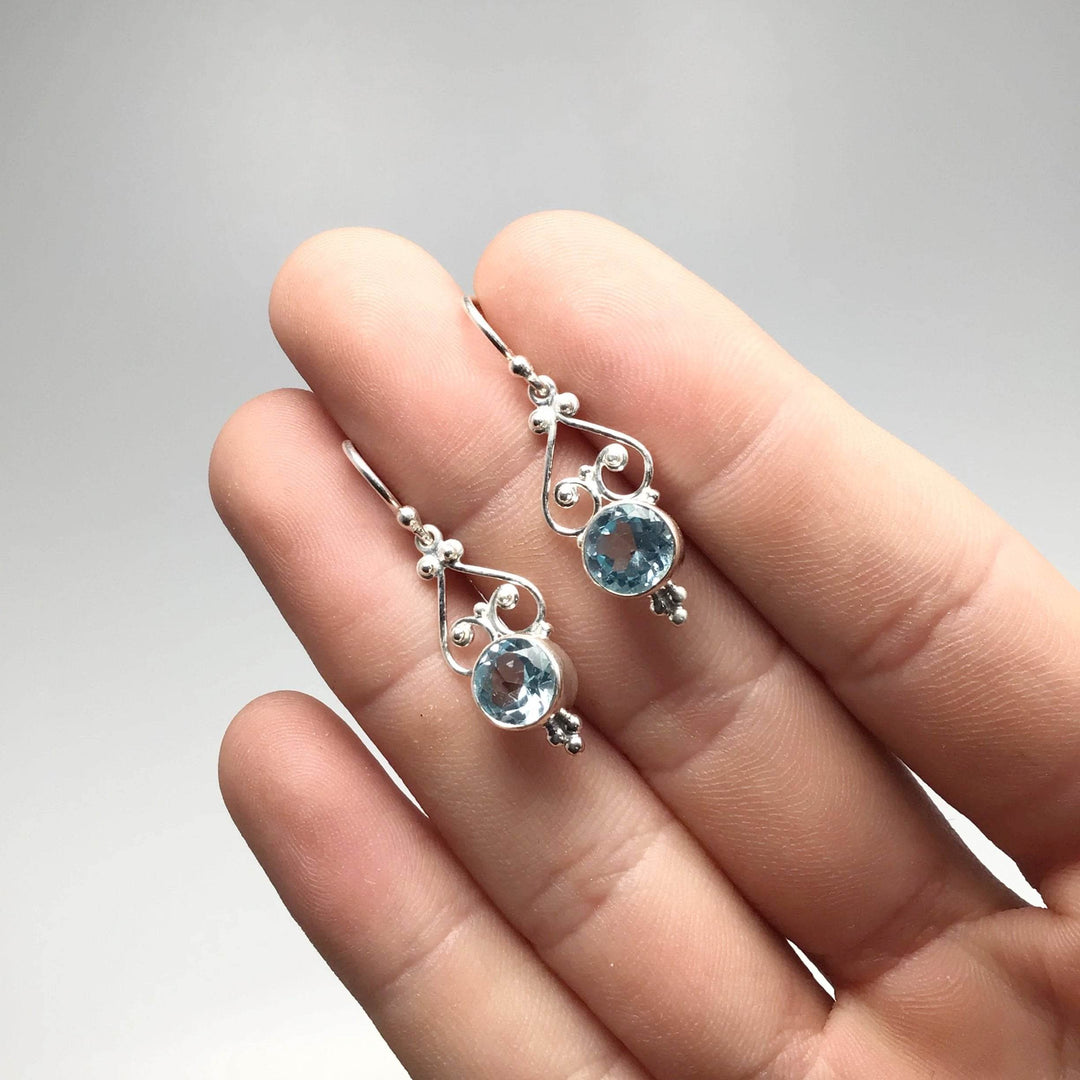 Blue Topaz Dangle Earrings-Rocks and Gems Canada