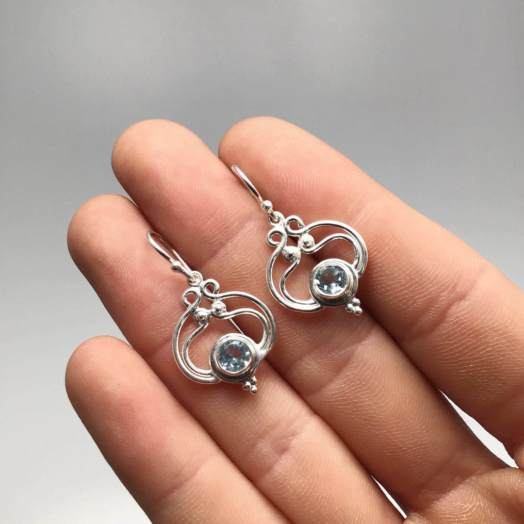 Blue Topaz Dangle Earrings-Rocks and Gems Canada