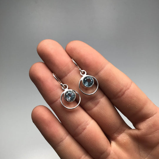 Blue Topaz Dangle Earrings-Rocks and Gems Canada
