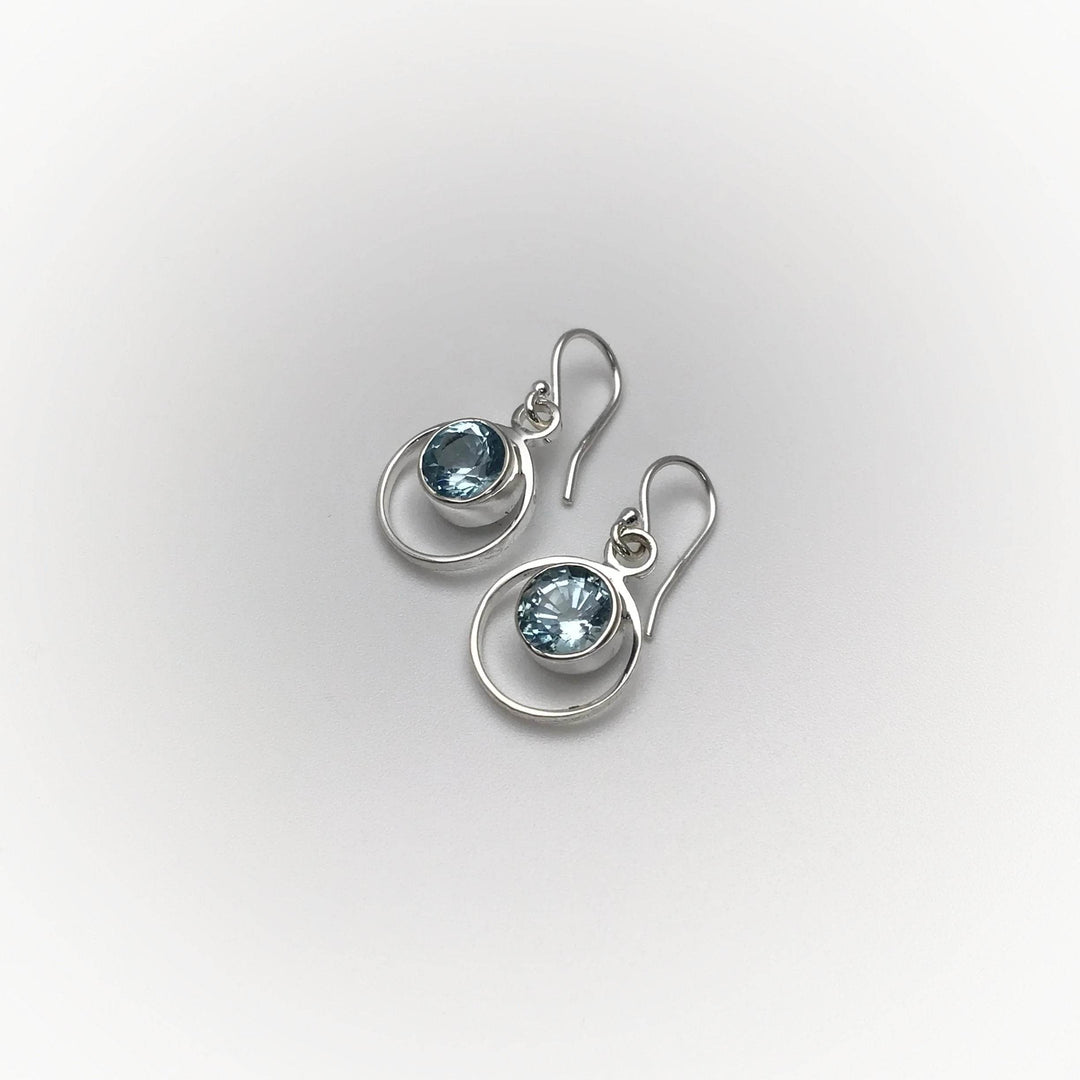 Blue Topaz Dangle Earrings-Rocks and Gems Canada