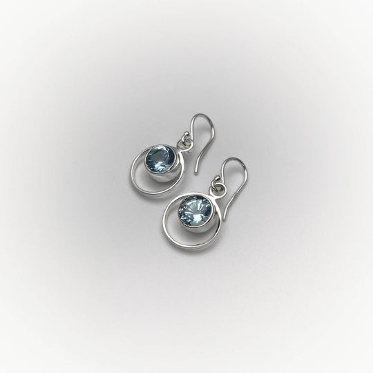 Blue Topaz Dangle Earrings-Rocks and Gems Canada