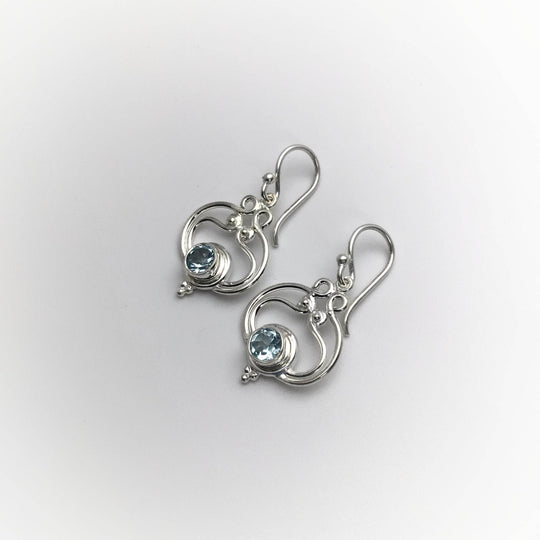 Blue Topaz Dangle Earrings-Rocks and Gems Canada