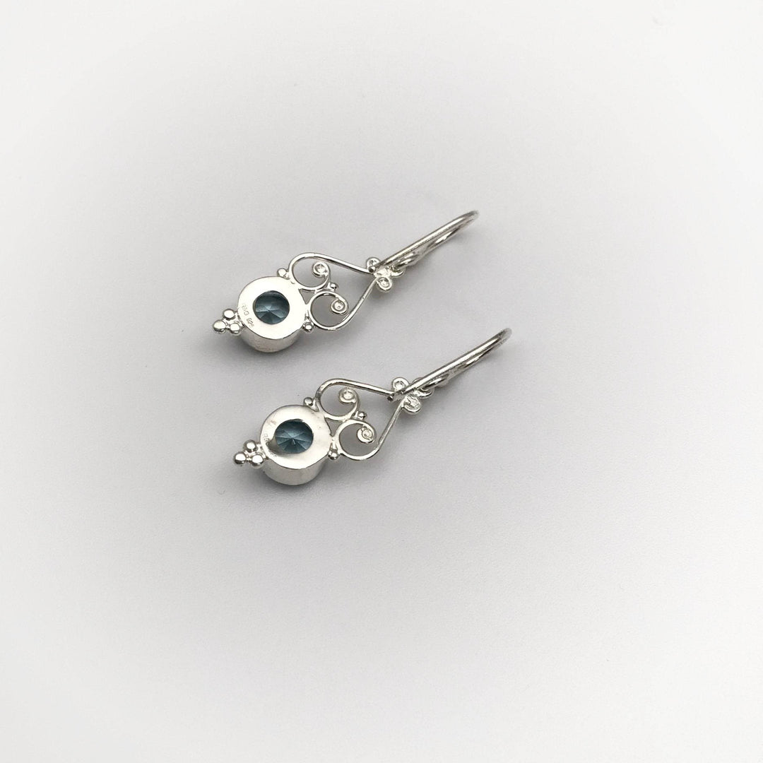 Blue Topaz Dangle Earrings-Rocks and Gems Canada