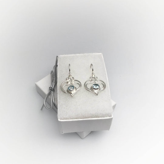 Blue Topaz Dangle Earrings-Rocks and Gems Canada
