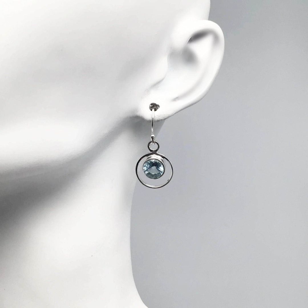 Blue Topaz Dangle Earrings-Rocks and Gems Canada