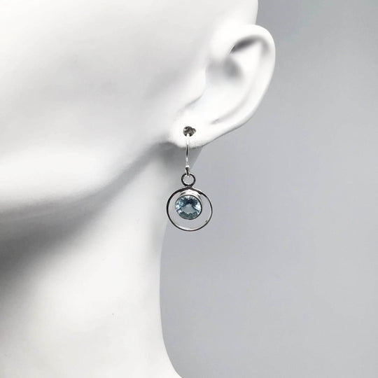 Blue Topaz Dangle Earrings-Rocks and Gems Canada