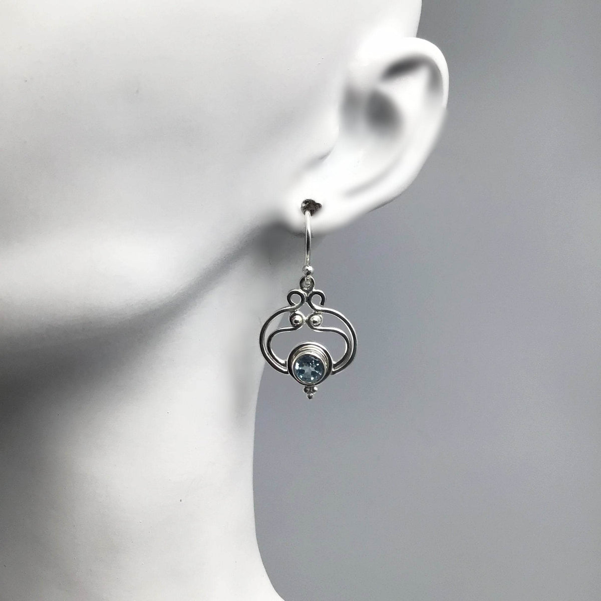 Blue Topaz Dangle Earrings-Rocks and Gems Canada