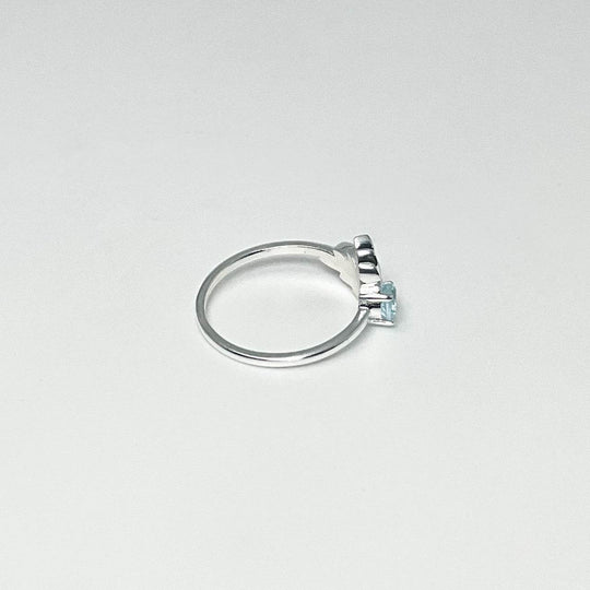 Blue Topaz Maple Leaf Ring-Rocks and Gems Canada