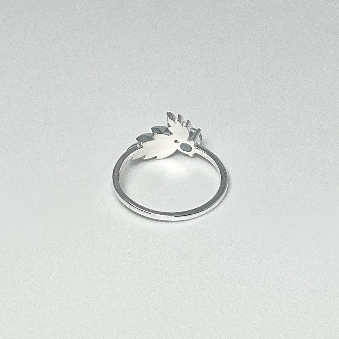 Blue Topaz Maple Leaf Ring-Rocks and Gems Canada