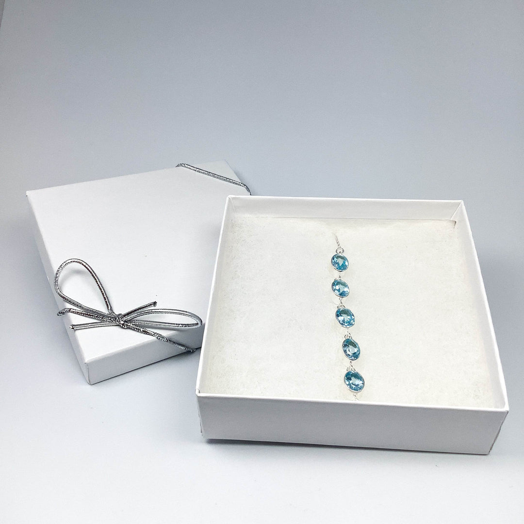 Blue Topaz Sterling Silver Bracelet-Rocks and Gems Canada