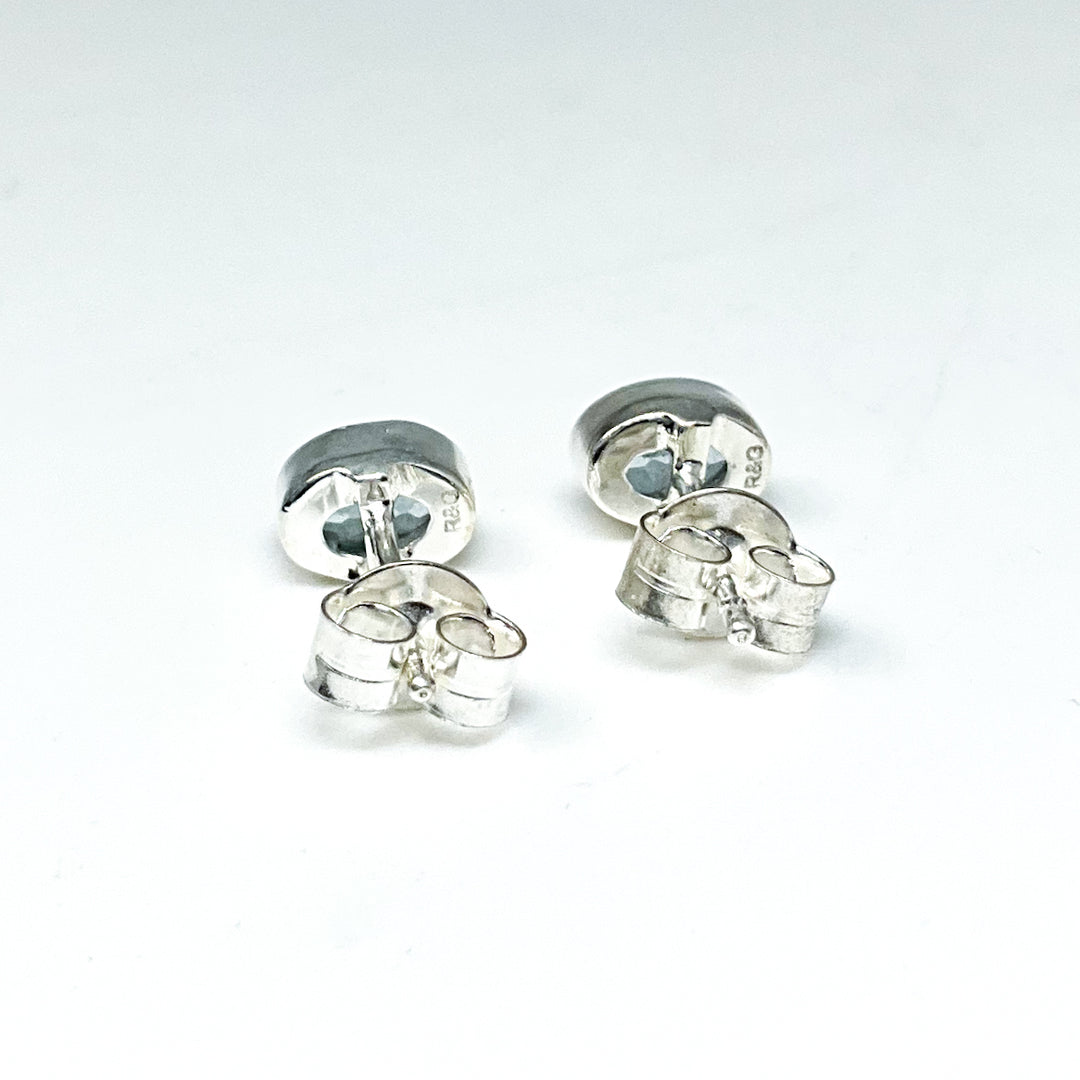 Blue Topaz Stud Earrings-Rocks and Gems Canada