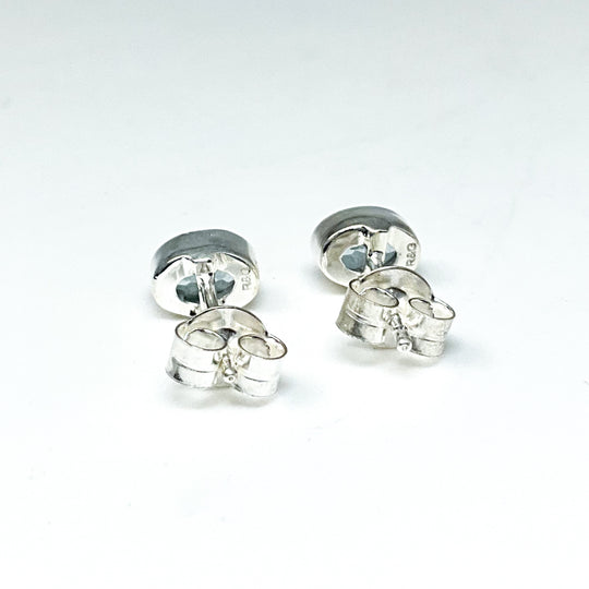 Blue Topaz Stud Earrings-Rocks and Gems Canada