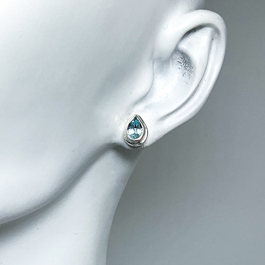 Blue Topaz Stud Earrings-Rocks and Gems Canada