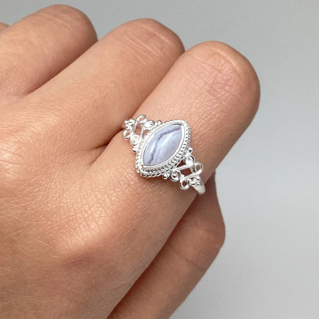 Blue Lace Agate Ring - Rocks and Gems Canada