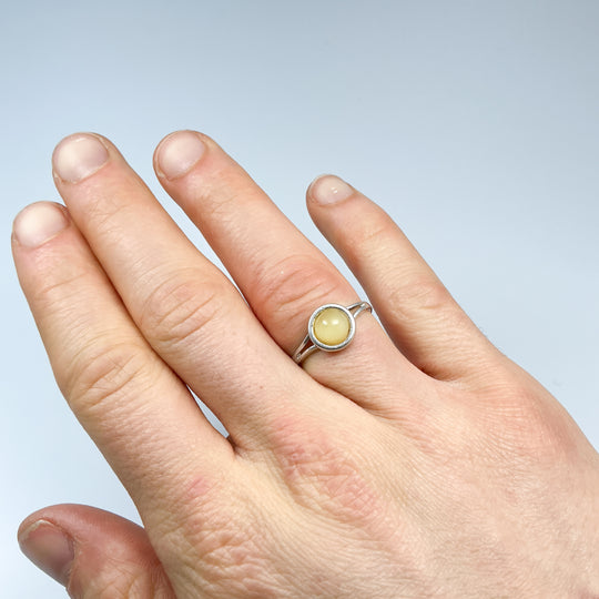 Butterscotch Amber Adjustable Ring-Rocks and Gems Canada